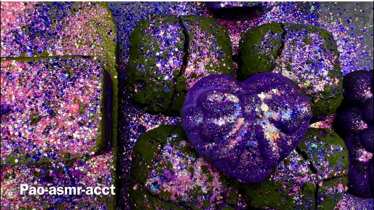 Electric Purple & Pink Pao-sted Gym Chalk Blocks, Slab Reforms & Glitter💜✨🩷 | ASMR | Satisfying