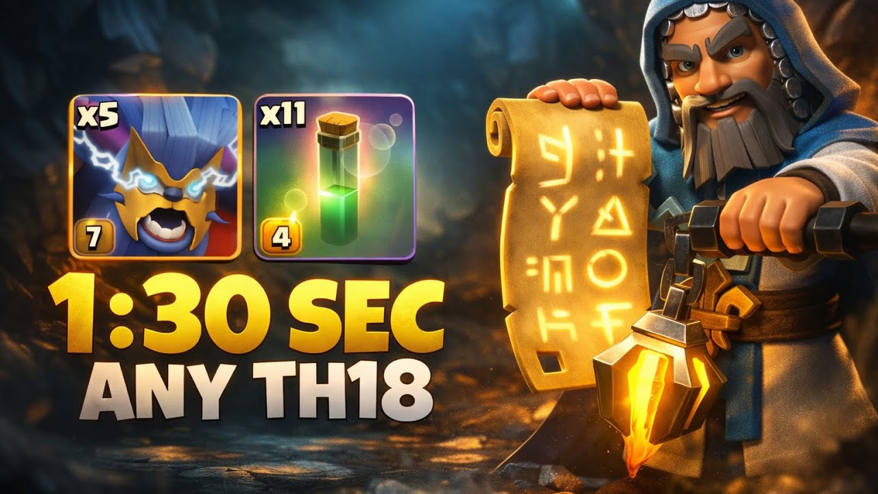 Атака с помощью СУПЕР ЙЕТИ на TH18 в Clash of Clans | Лучшая стратегия атаки на TH18 с помощью СУ...
