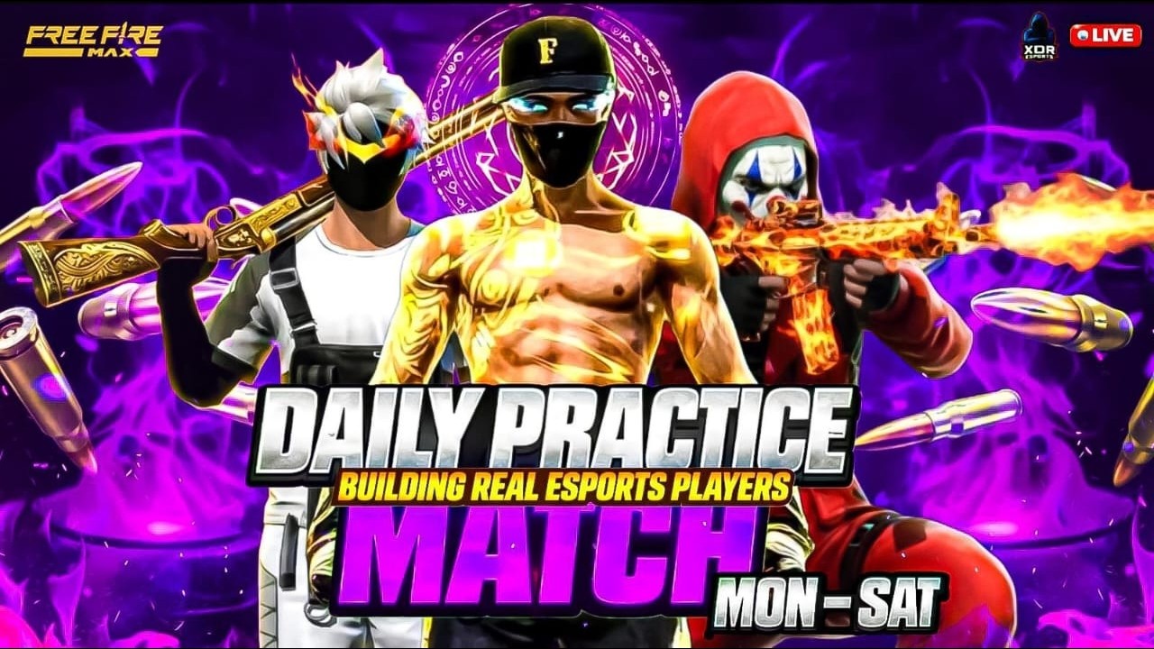 FREE FIRE ESPORTS PRACTICE MATCH LIVE DAILY | MON–SAT | ONLY ON XDR ESPORTS