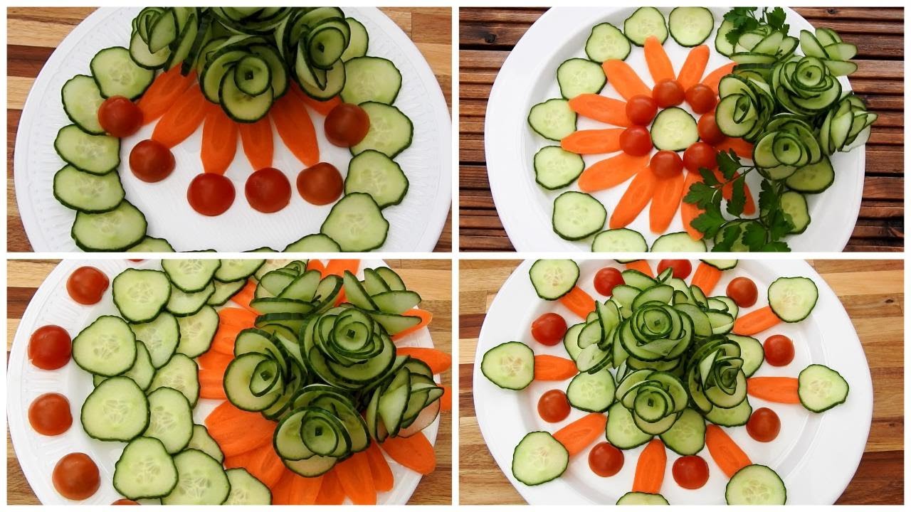 10 Super Salad Decoration Ideas - Salad Flower Plate Decoration