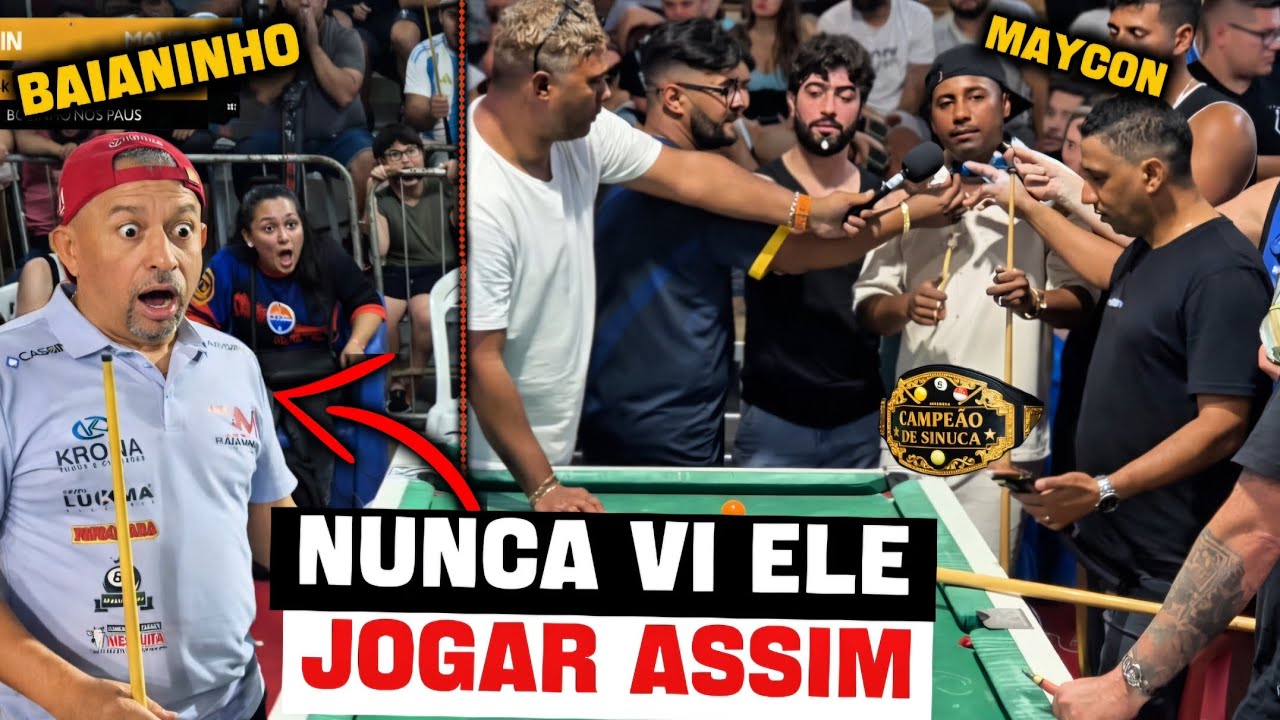 BAIANINHO QUIS TOMAR O CINTURÃO DO REI DO BOLINHO E FICOU SUPRESO COM MAYCON 😱🎱🔥🔥