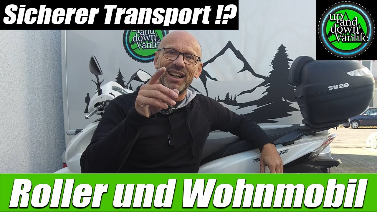 Sicherer Transport: Motorroller auf Rollerträger für Wohnmobil und Kastenwagen befestigen!