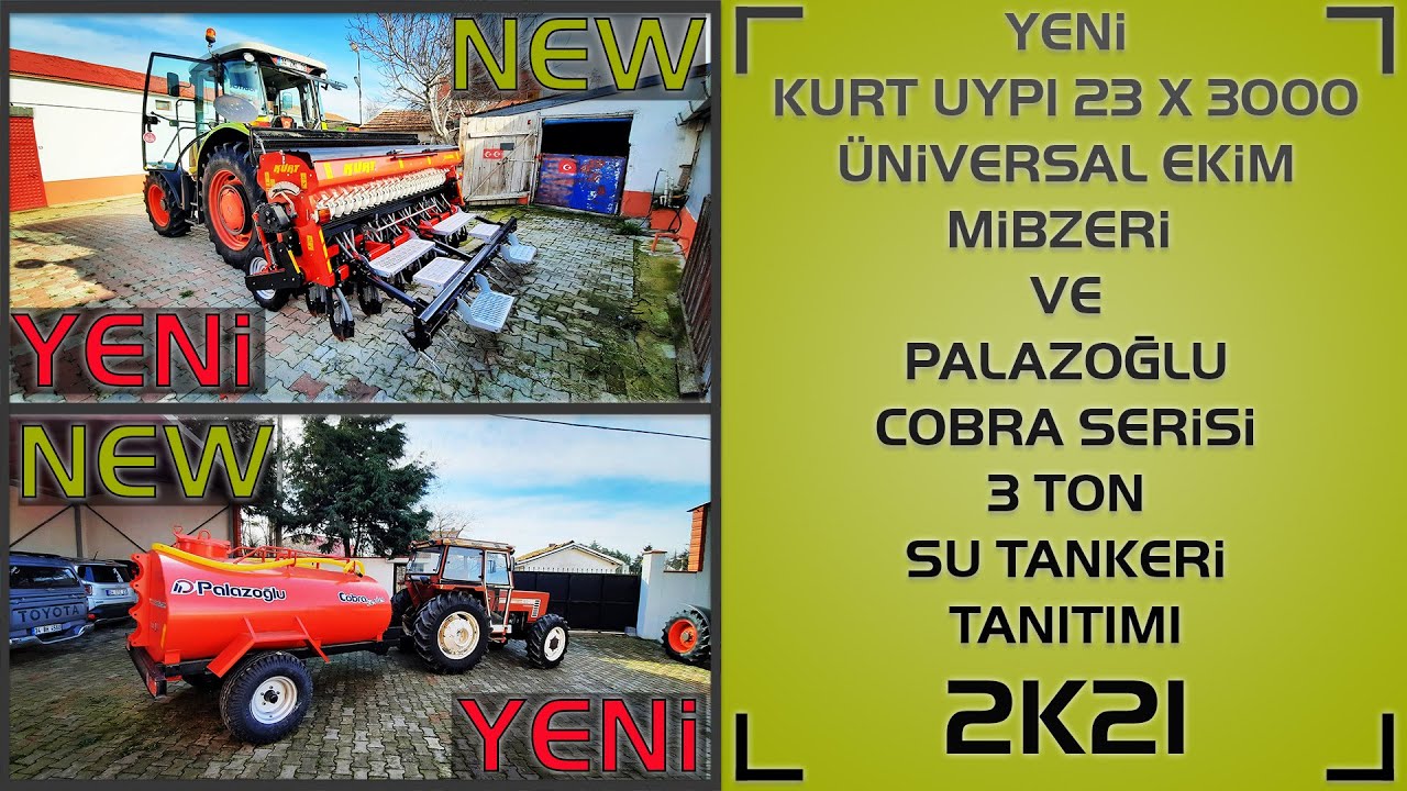 TARIM VLOG #3 YENİ KURT TARIM 3 METRE MİBZER VE PALAZOĞLU 3 TON SU TANKERİ TANITIMI 2K21...!!!