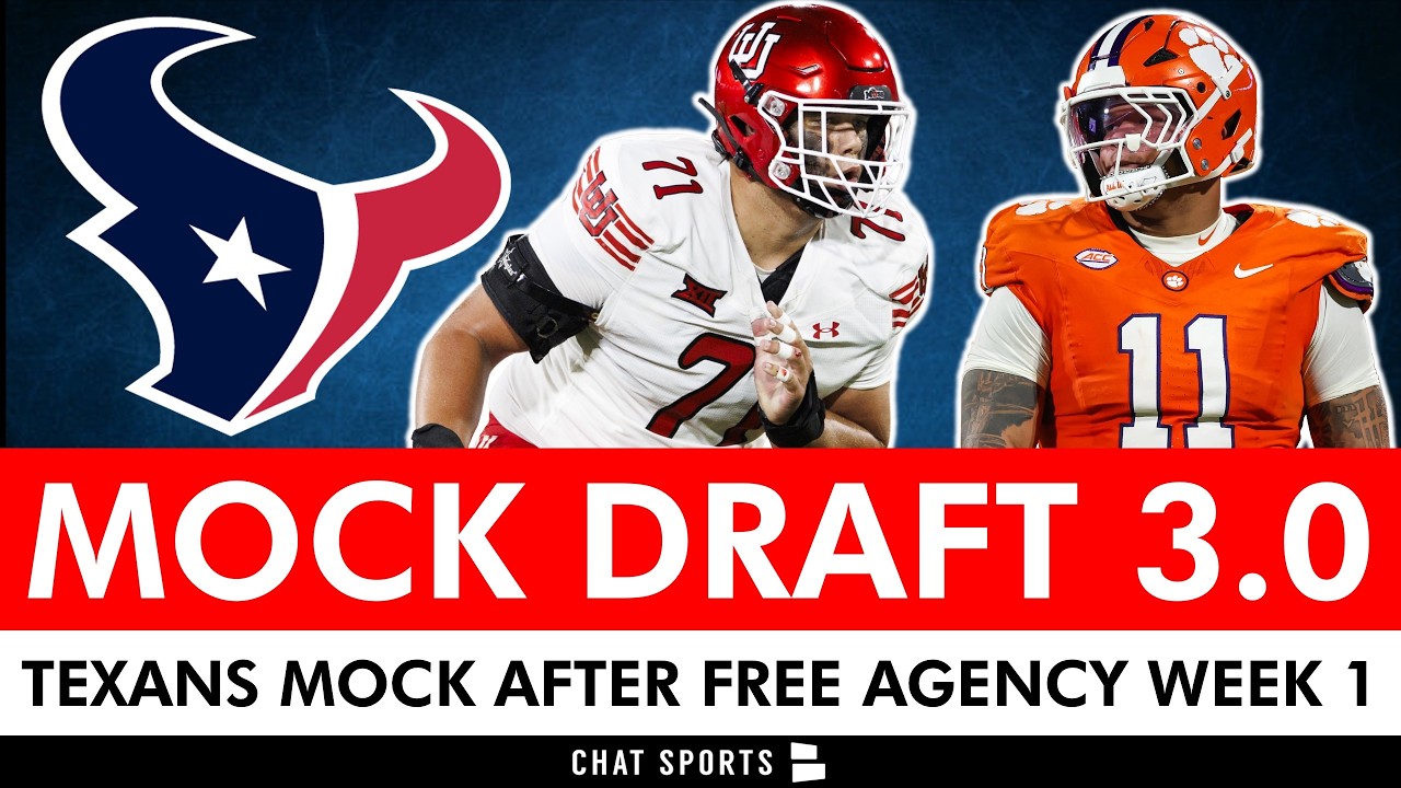 NEW Houston Texans Mock Draft Post NFL Free Agency Week 1 - Texans Today Mock 3.0