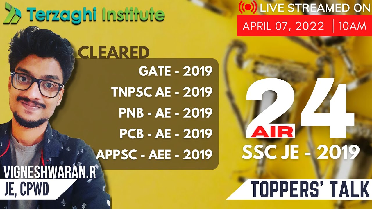SSC-JE | STATE 1st RANK HOLDER'S STRATEGICAL GUIDENCE | Terzaghi Institute