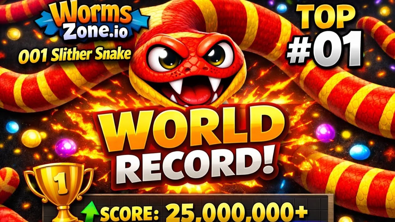 WormsZone.io 001 Slither Snake Top 01 /Best World Record Snake Epic WormsZoneio