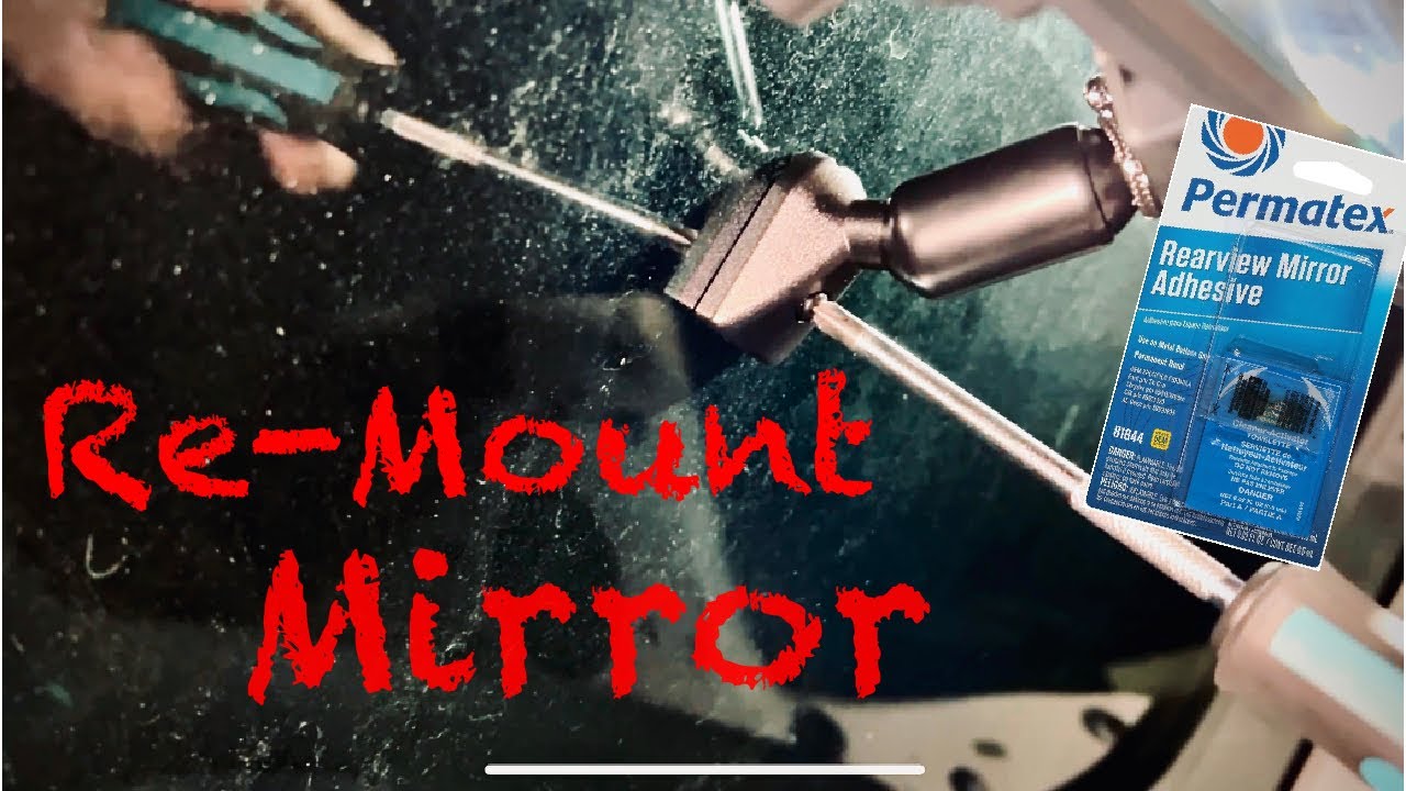 How To properly Re Glue a Rear View Mirror Mount On a Ford Econoline Van | Wolfbox Dash cam Mount