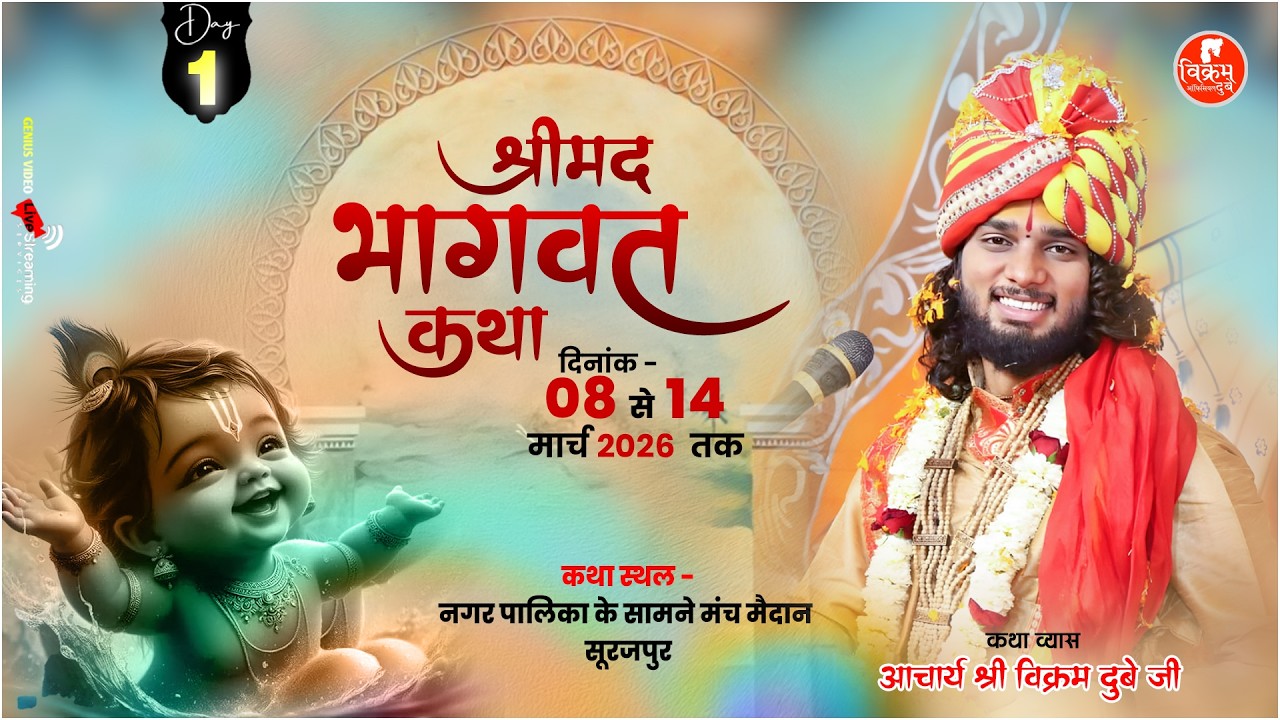 Day 1 |  श्रीमद्भागवत कथा | पं. विक्रम दुबे जी महाराज |  सूरजपुर छत्तीसगढ़ #bhagwatkathasurajpur