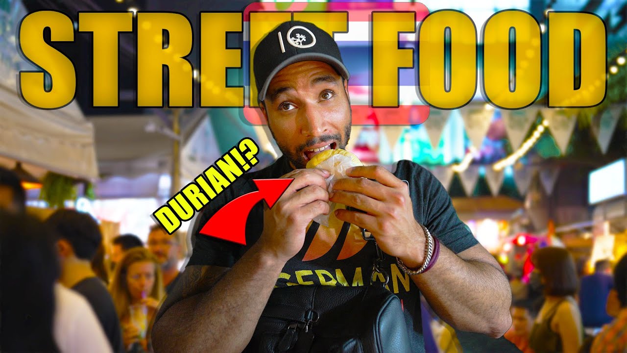 Trying Durian For The FIRST Time | 🇹🇭 Street Food at Jodd Fair Night Market | Bangkok, Thailand