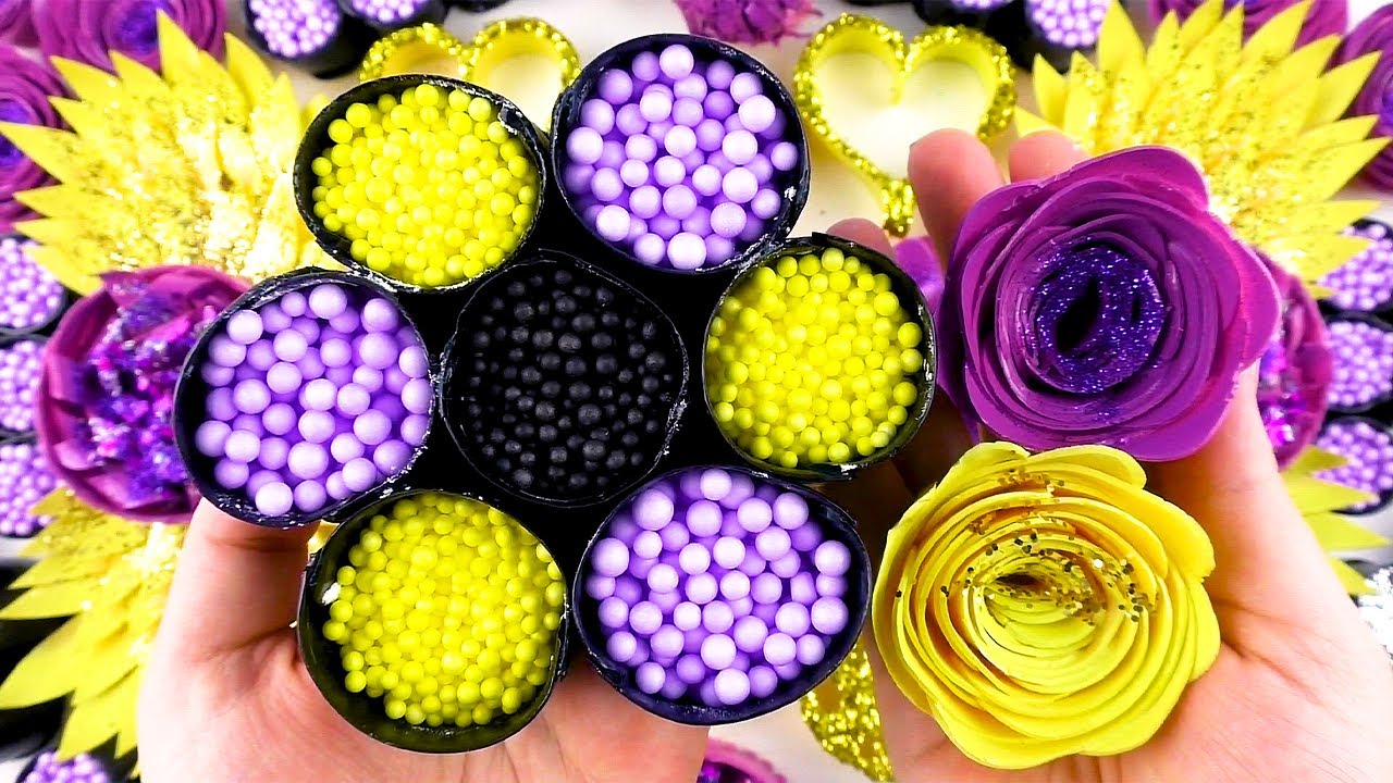 ASMR Crushing soap boxes with starch and glitter. Soap roses and balls. Satisfying video no talking!