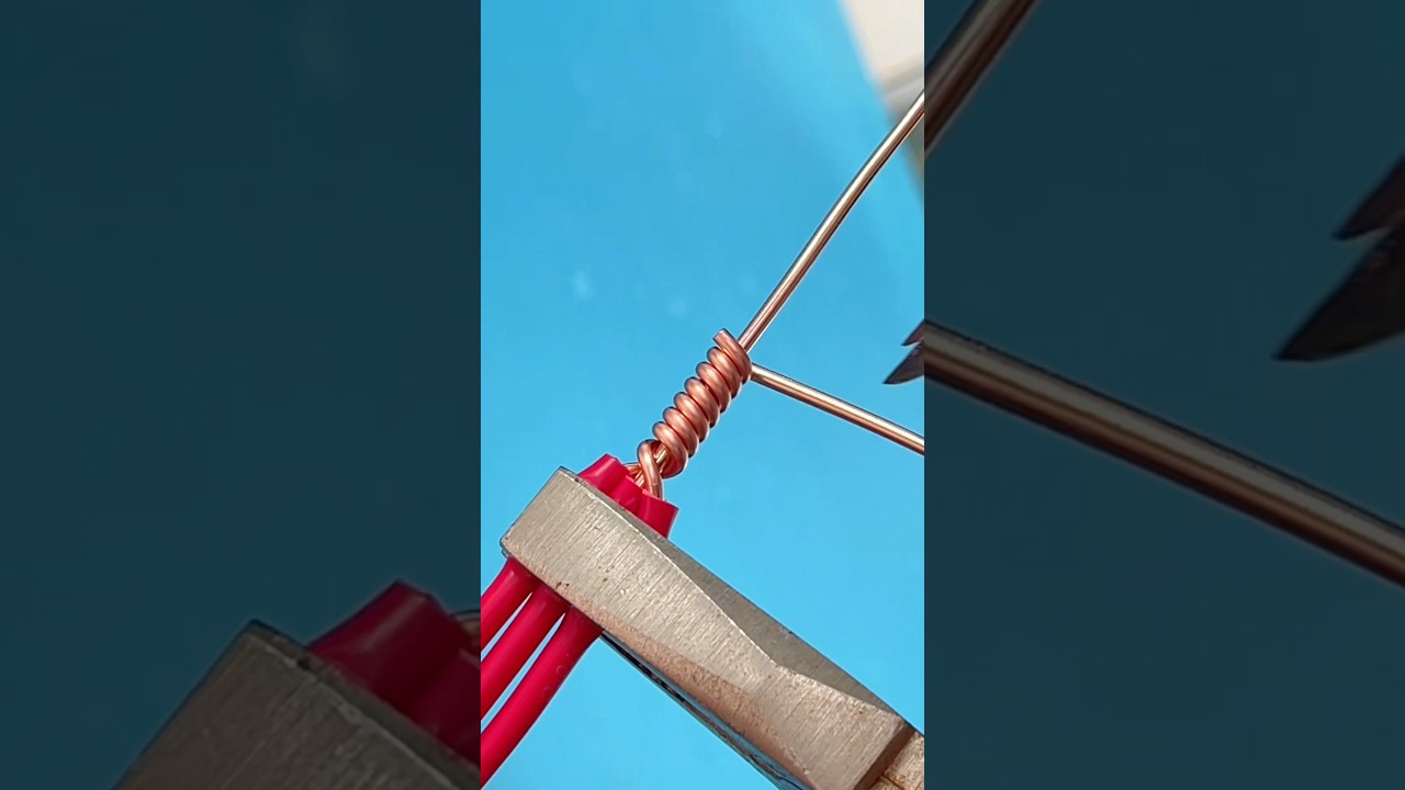 Twisting technique for three single-core electrical wires #diy #electric #electrician