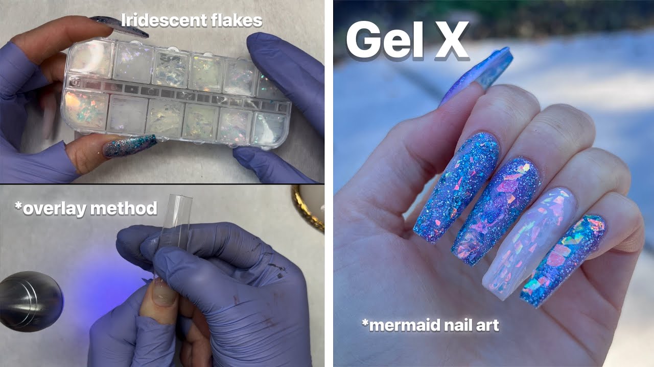 GEL X NAILS | OVERLAY METHOD | MERMAID NAIL-ART ✨🧜‍♀️