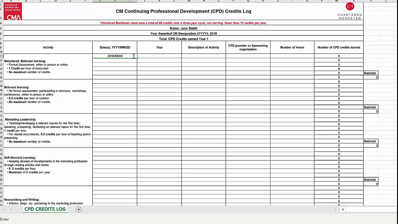 CPD LOG TUTORIAL