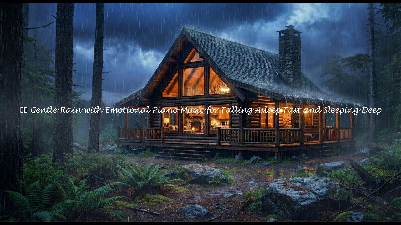 All Night Calm Sleep Music with Rain Sounds and Piano 😴 #Qj2