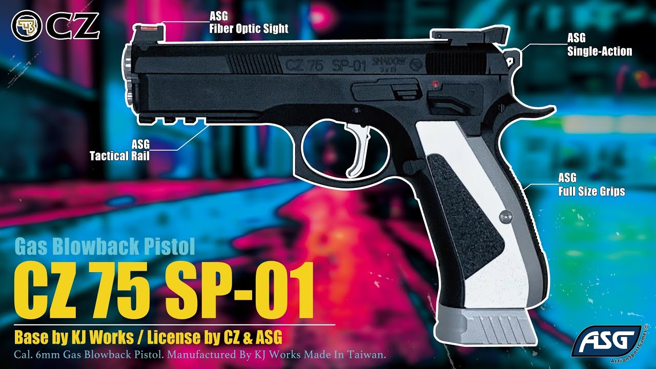 【Airsoft ＃143】ASG CZ 75 SP-01 Gas Blowback Pistol | 世界頂級射手都愛用！