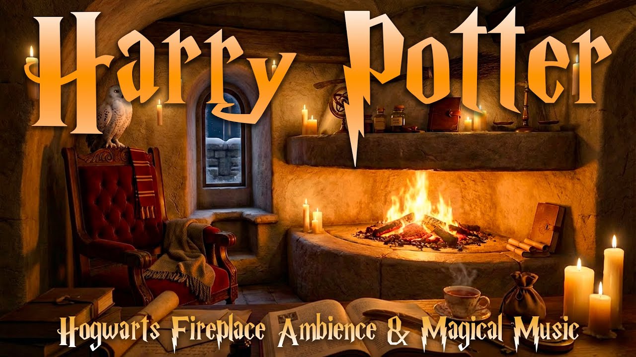 Harry Potter Fireplace Ambience 🔥 Hearth of Winter Magic | Calm Wizarding Music