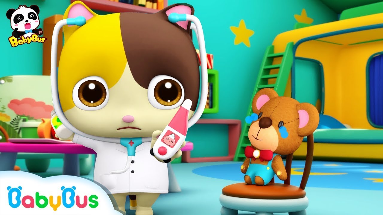 Baby Kitten Pretend Play with Doctor Toys | Doctor Song | Panda Cartoon | Kids Song | BabyBus