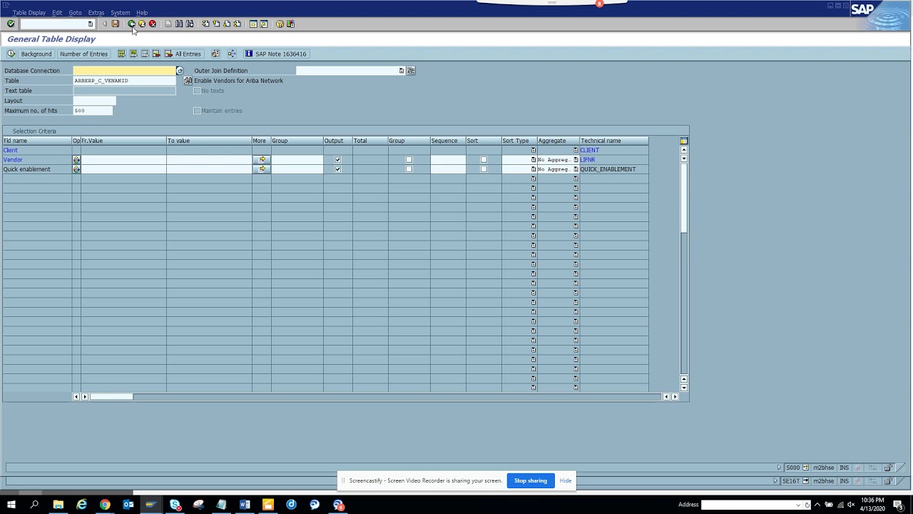 How to Find Ariba Related Table in SE16T in SAP