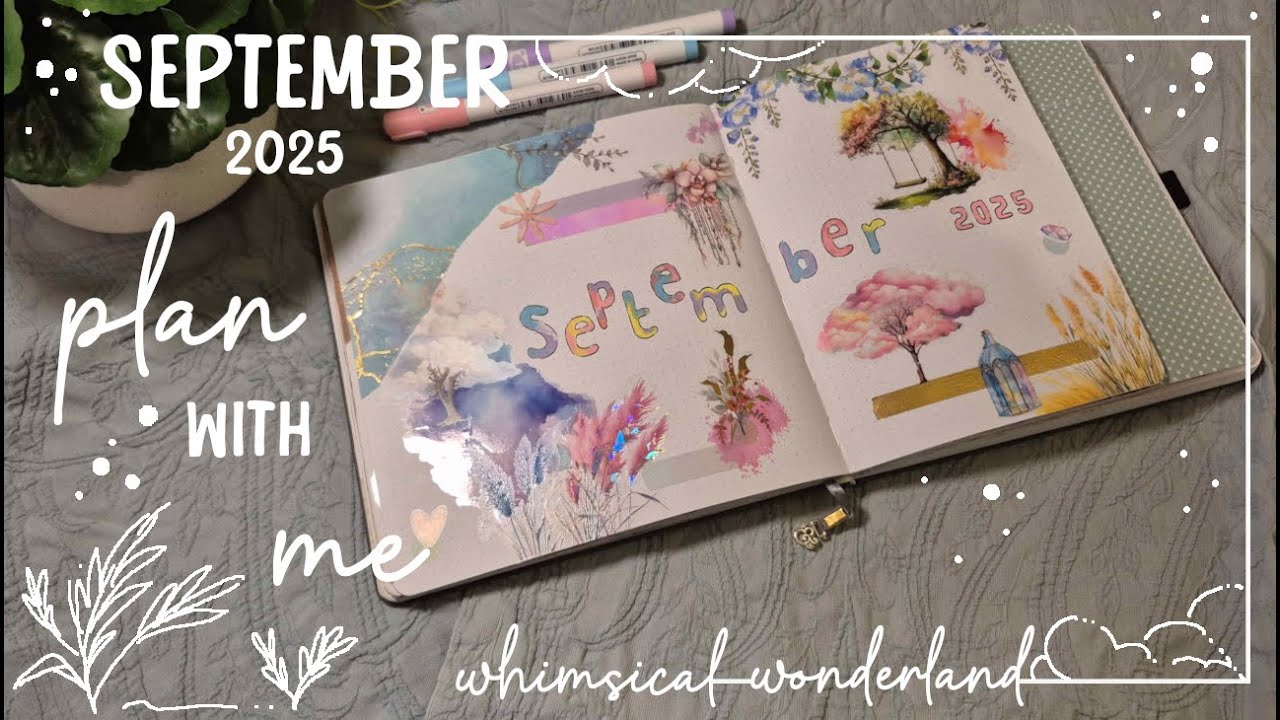September 2025 Plan with Me // Whimsical Wonderland Theme // Archer and Olive Square Journal