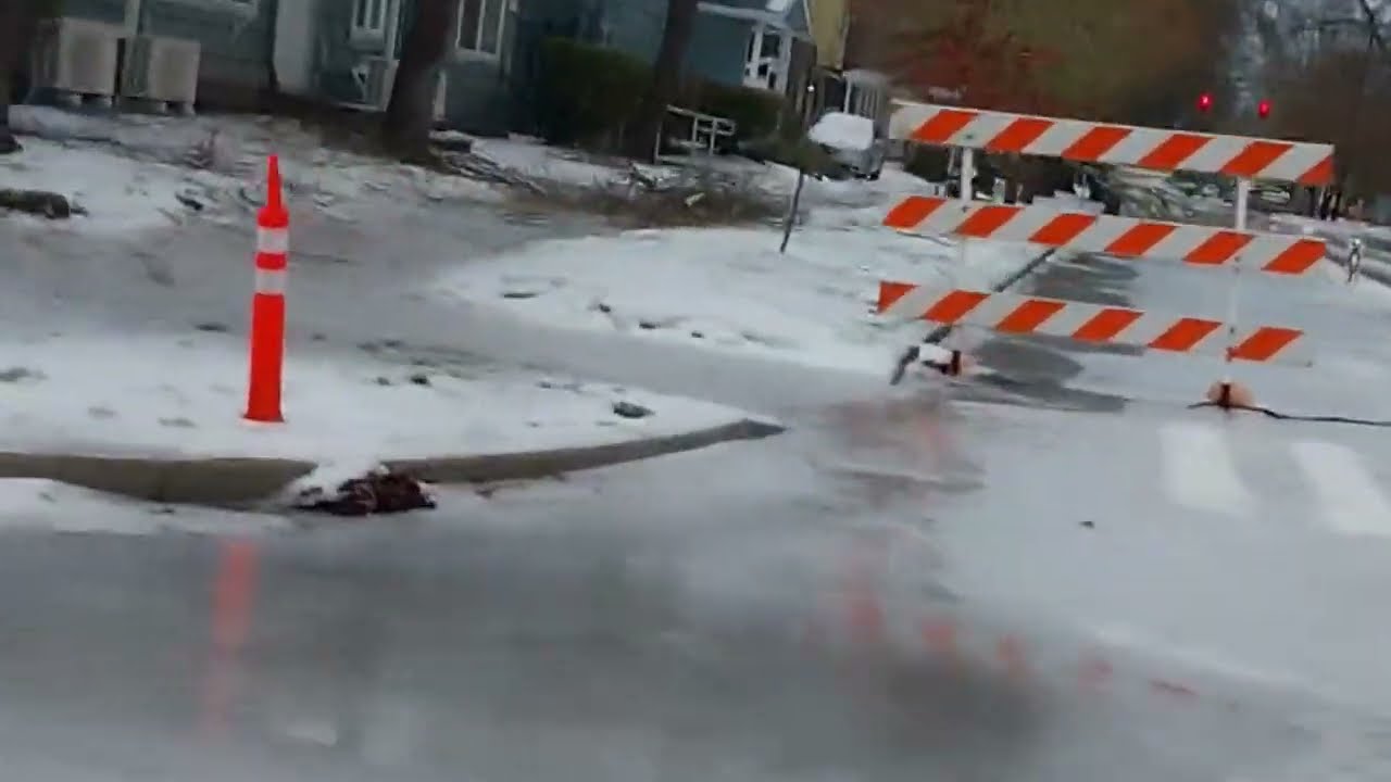 Damage from ice storm 2024