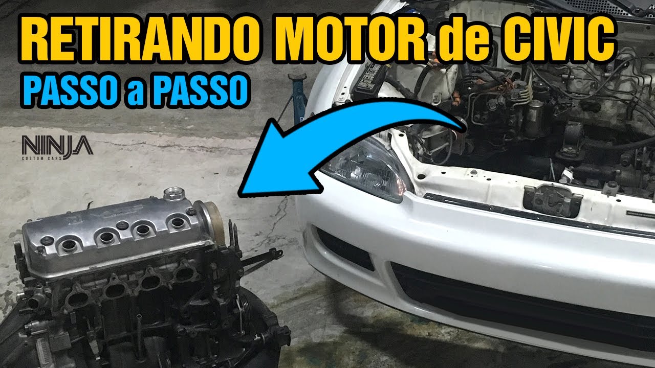 [Passo a Passo] Como Retirar o Motor do Honda Civic de 1992 a 2000 (D15, D16Y7 D16Y8 D16Z6 e B16A2)