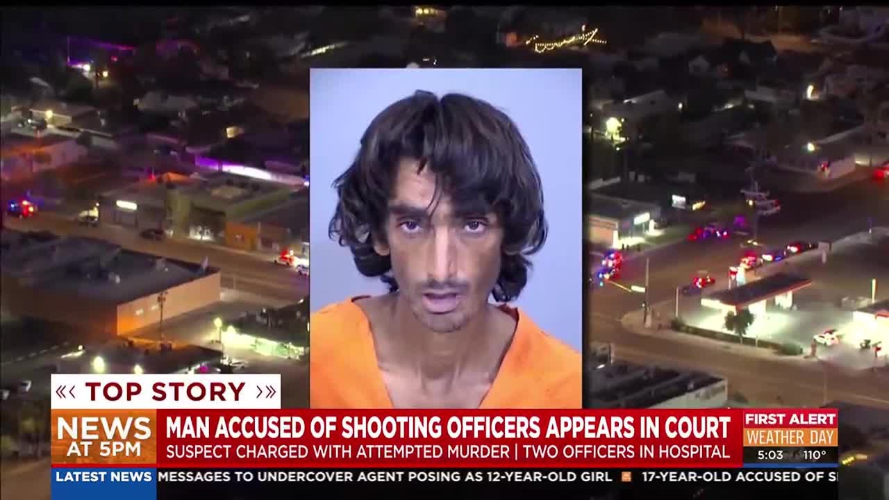Man accused of shooting Phoenix officers appears in court