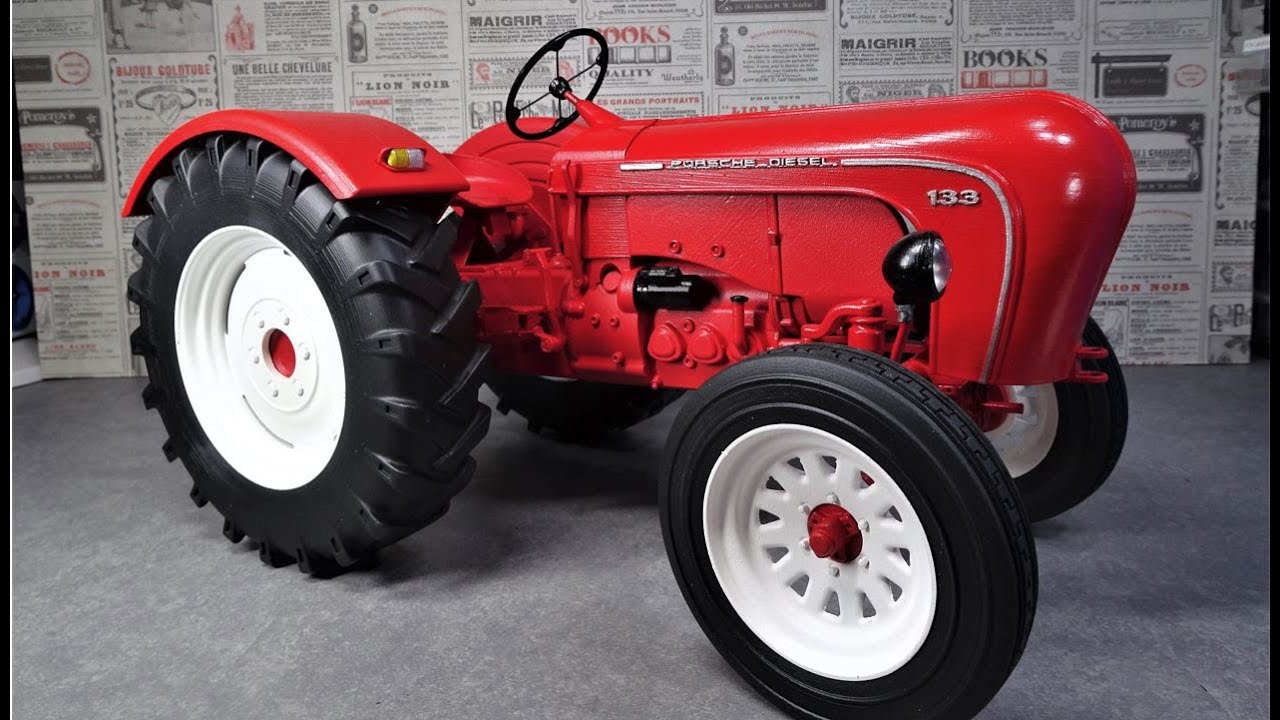 Tractor Porsche P133 Escala 1/8 impreso en 3D con filamento.