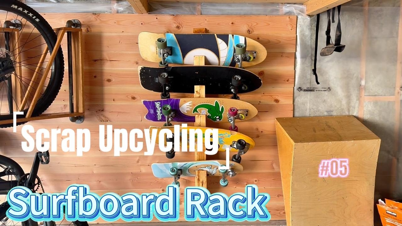 DIY Surfskate Rack from Scrap Wood | Wall Storage Build