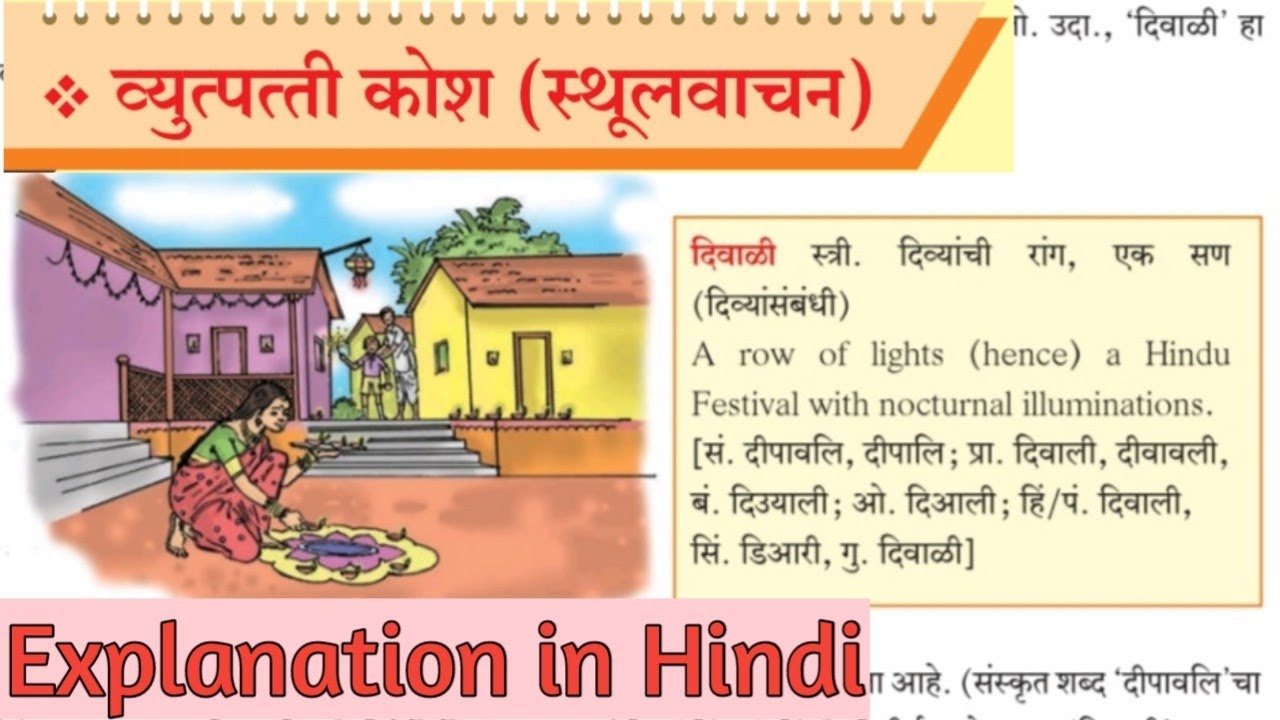 10th Marathi Sthulvachan. Vyutpattikosh. Explanation in Hindi. 