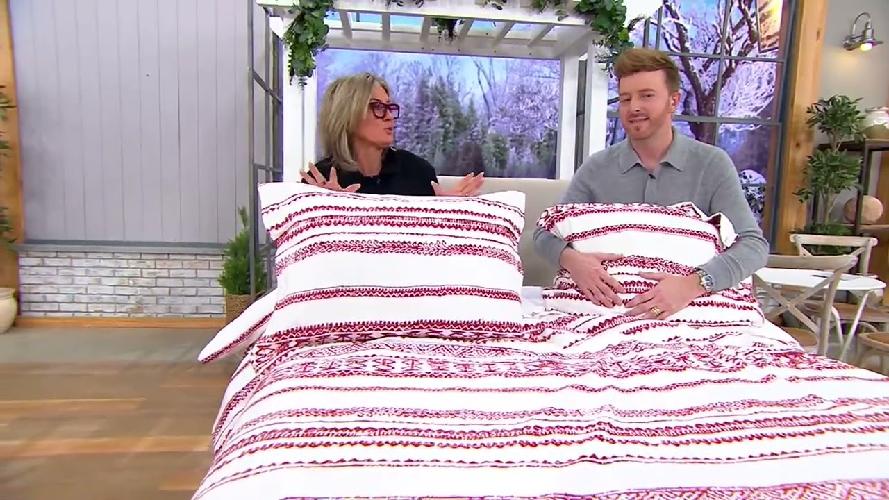Home Reflections Printed Stripe Cozy Mink Comforter Set on QVC