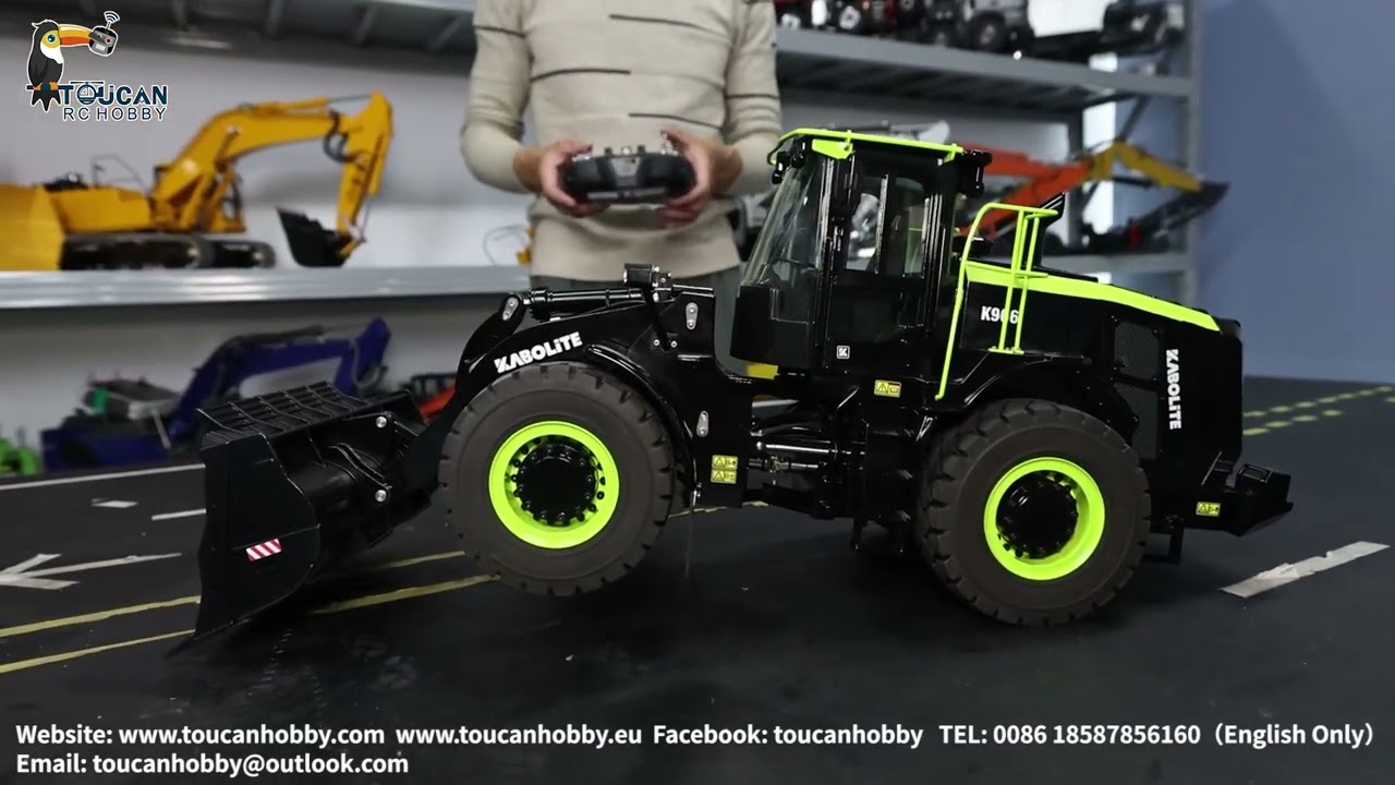 Upgraded 1/16 K966 KABOLITE RC Hydraulic loader HUINA 1/16 K966, two speed, differential lock,light.