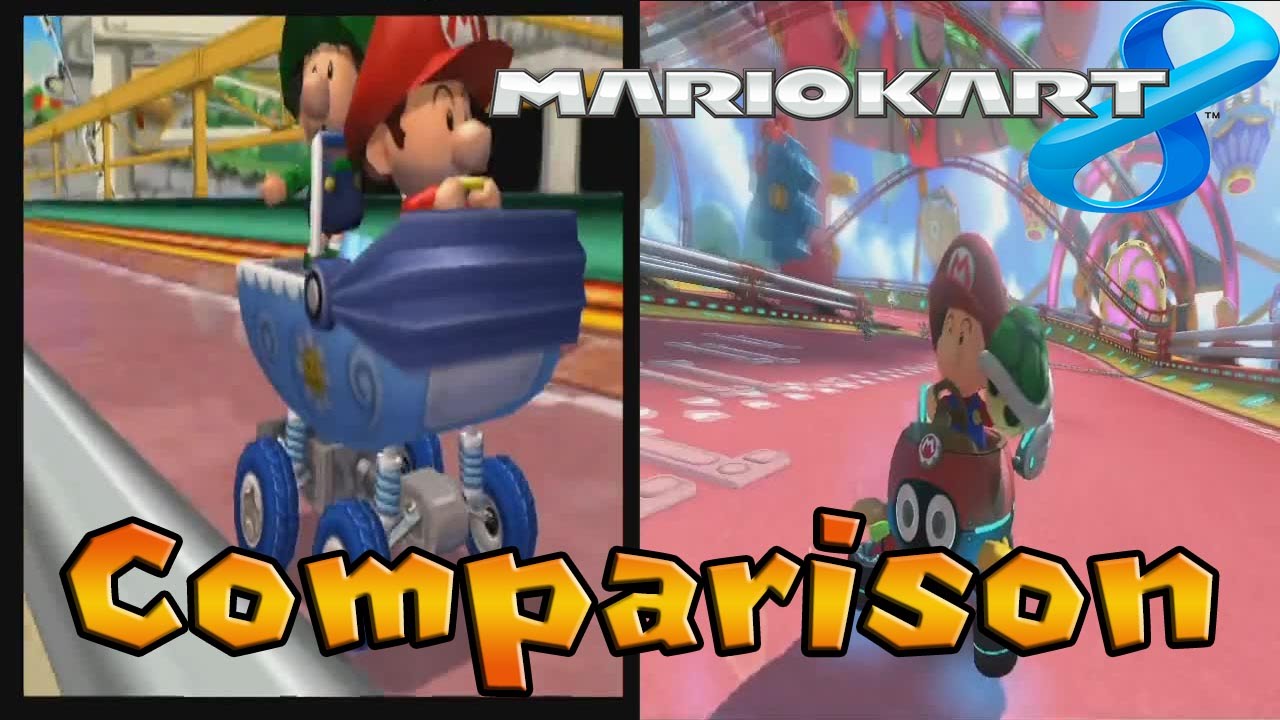 Mario Kart 8 - Baby Park GCN Head-to-Head Comparison - Wii U vs. GameCube [ HD ]