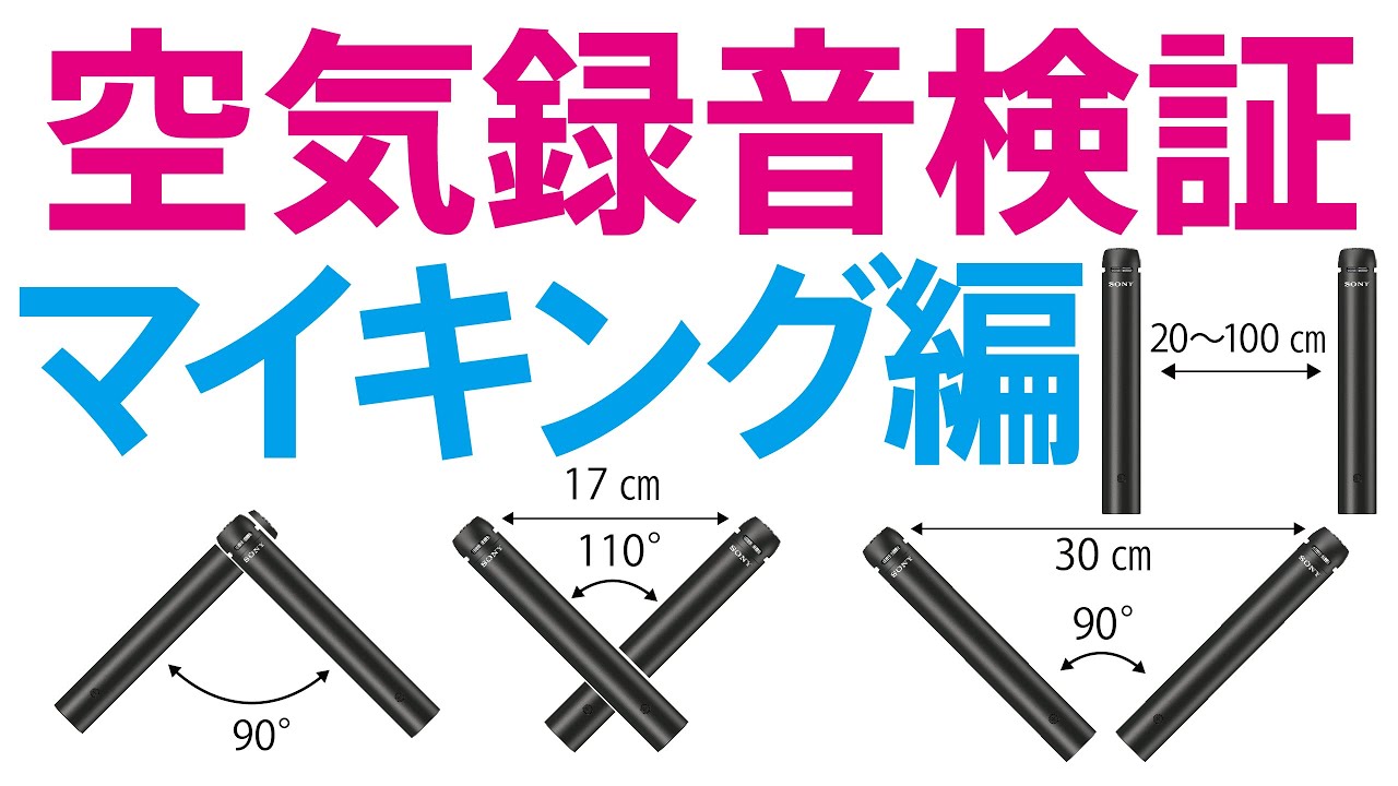 空気録音検証   マイクセッティング編。基本となるA-B, X-Y, ORTF, NOSの4方式を検証し最適解を探る。