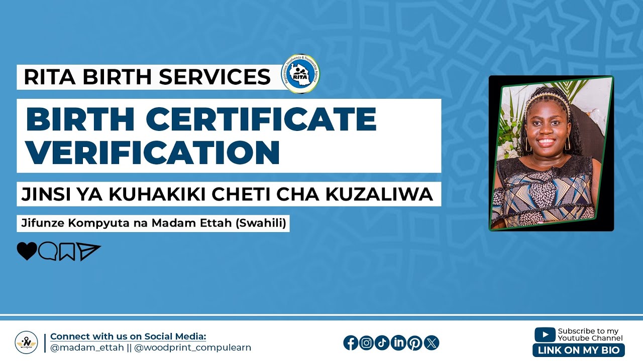 JINSI YA KUHAKIKI CHETI CHA KUZALIWA MTANDAONI KWA eRITA PORTAL| CERTIFICATE VERIFICATION- Woodprint