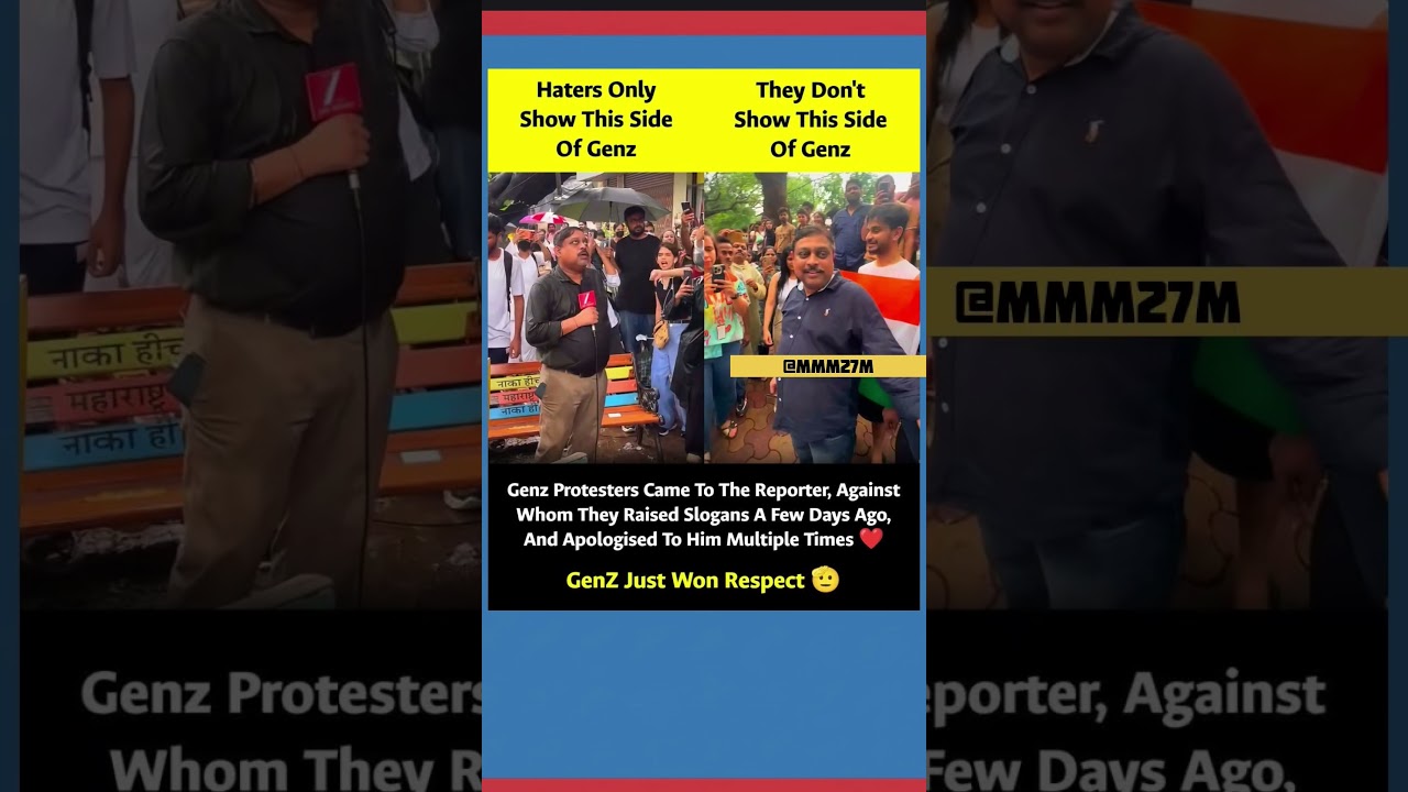 Gen Z Protesters Apologize to TV Reporter! ❤️ #Shorts