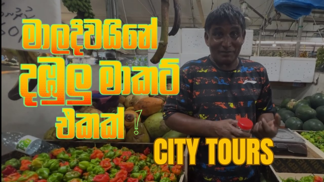 මාලදිවයිනේ තියෙන දඹුලු මාකට් එක 😀 Maldives Bazar  &  City Tours 2024 🏍