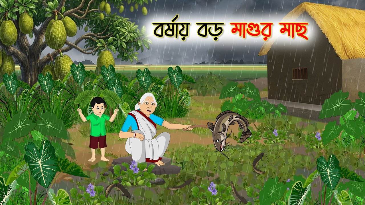 বর্ষায় বড় মাগুর মাছ  | Bengali Moral Stories | Cartoon | Thakurmar Jhuli | Bangla Cartoon