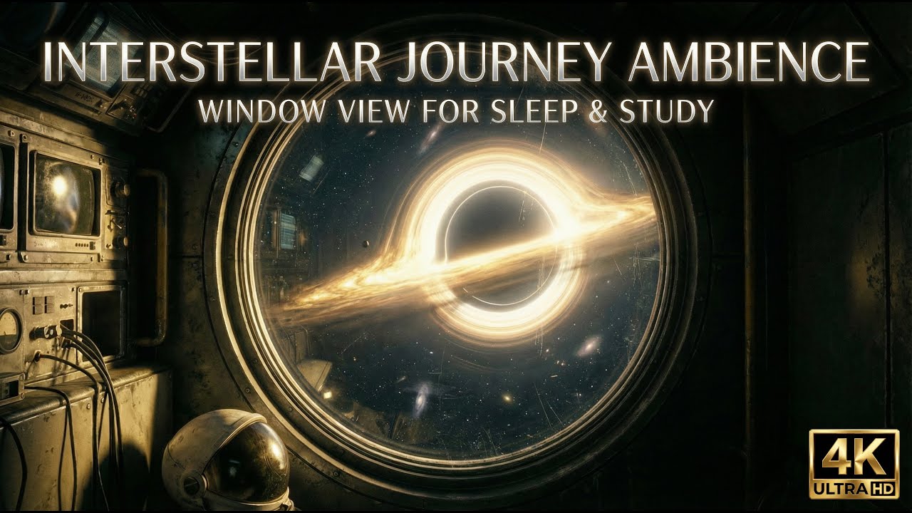 INTERSTELLAR Black Hole Ambience 4K ❯ Fake Window for Projectors & Lofi Music