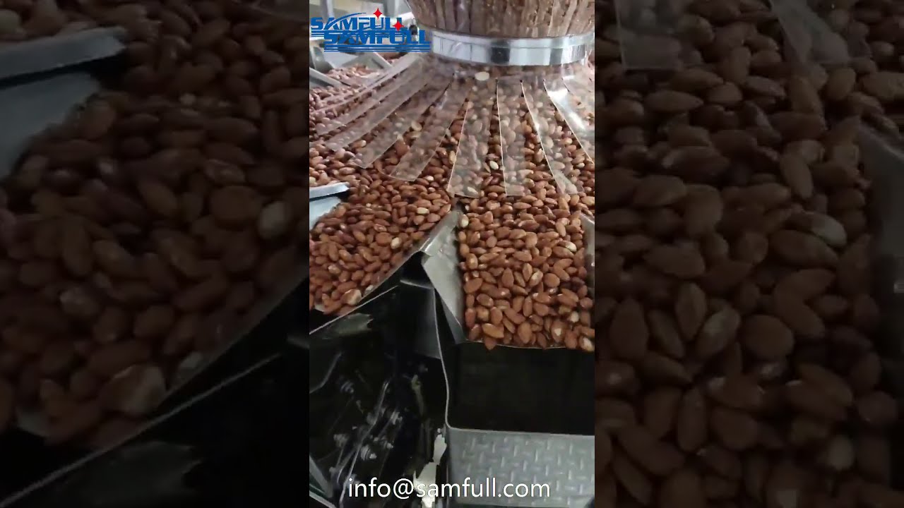 Samfull almond packaging machine, cashew nut packagin gmachine, coated nut packaging machine doypack