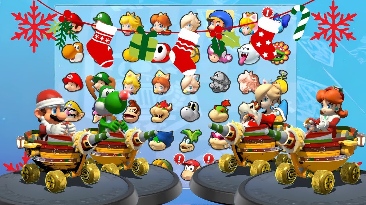 Who Rules the Holiday Track? Mario Santa vs. Yoshi Reindeer vs. Rosalina Christmas in Mario Kart 8!