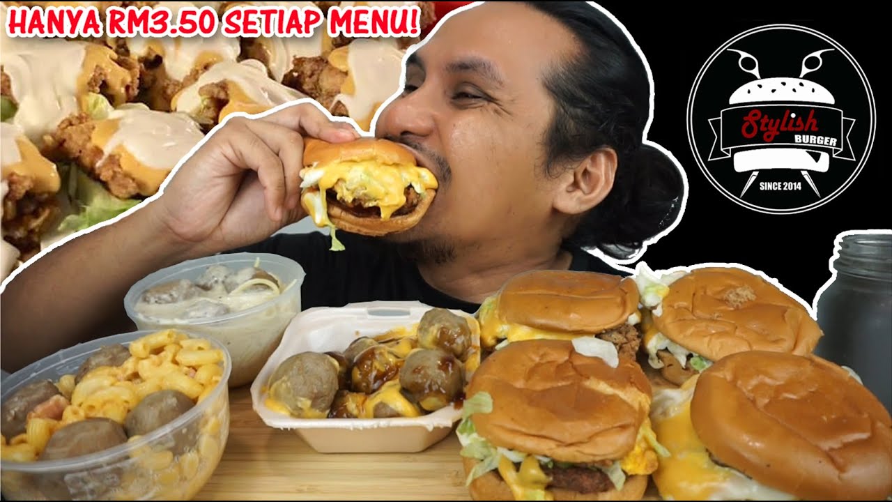 setiap menu HANYA RM3.50 JE! AUTO BORONG! (mukbang malaysia) STYLISH BURGER