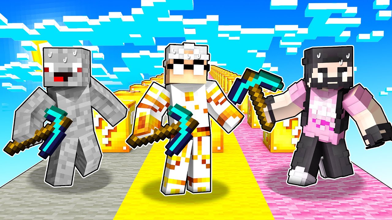 ALPHACLAN und KRISTAL CLAN vs Himmels Krieger in Lucky Block Race Minecraft