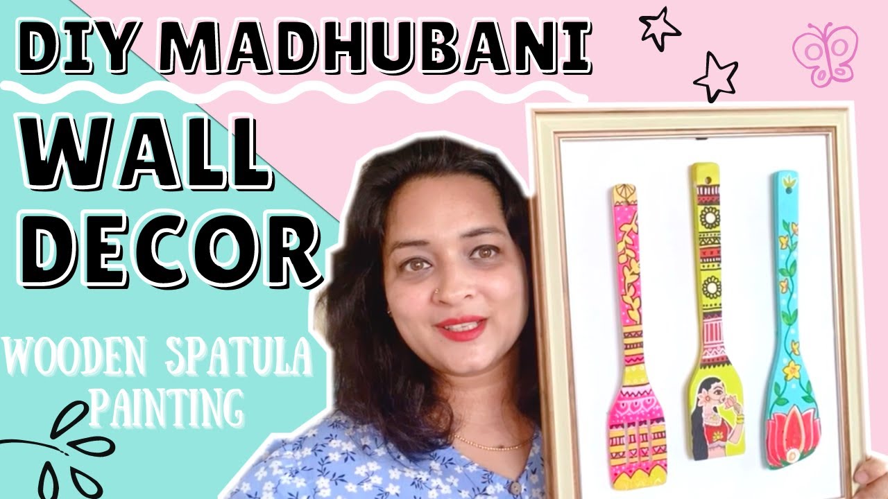 Madhubani Design wooden Spatula Painting / DIY Kitchen Decor Idea