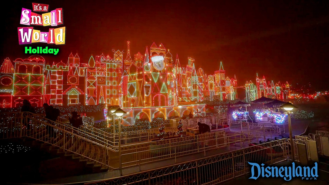 it's a small world holiday On Ride Low Light 4K POV Disneyland 2025 12 21