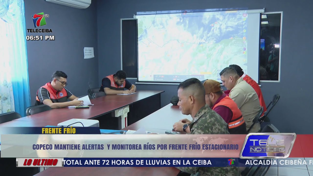 COPECO mantiene alertas y monitorea ríos por frente frío estacionario