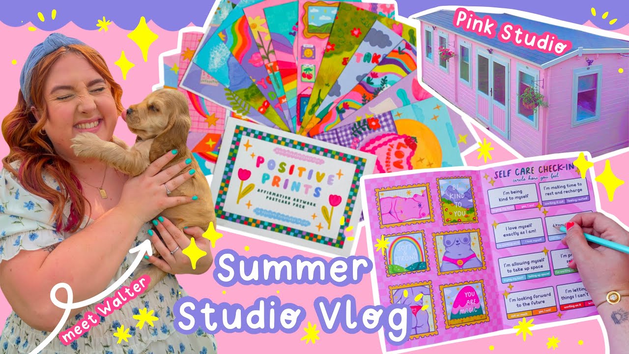Summer Studio Vlog 015 ✿ Pink Art Studio, Meet our Puppy, Moving House & Life Updates ☀