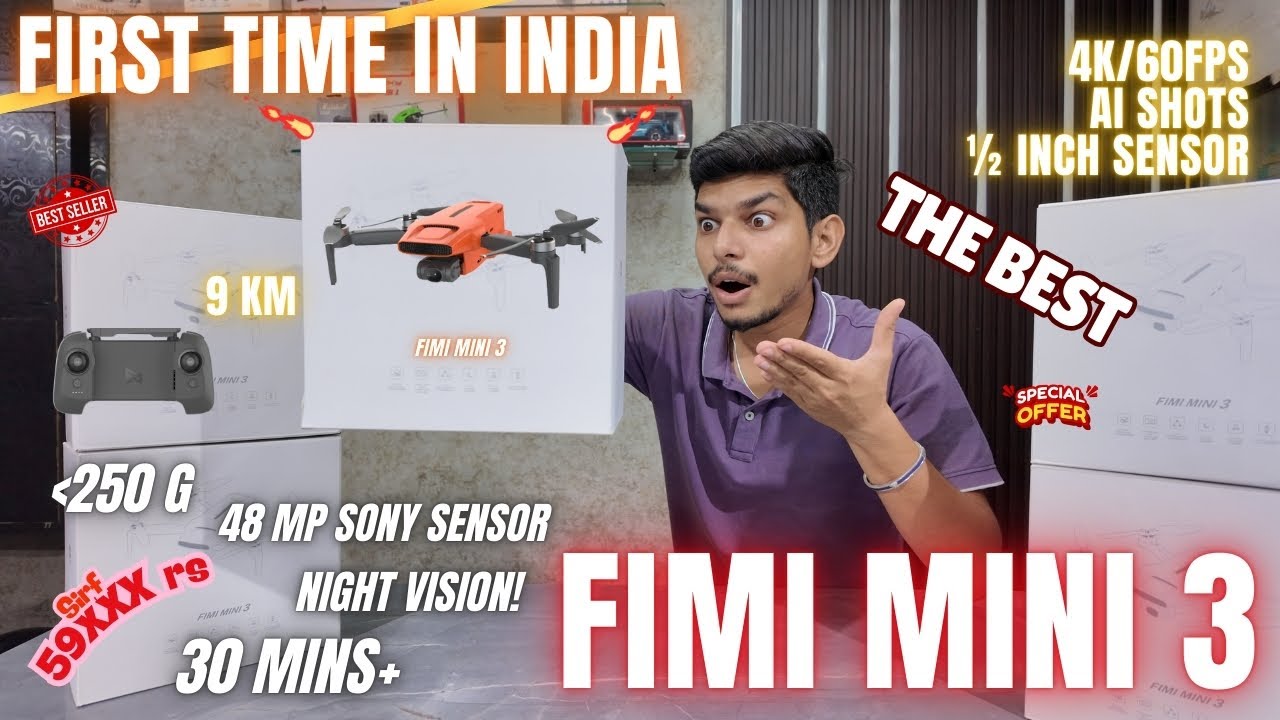 FIMI Mini 3😱Drone : Unboxing & First Flight🤯 | Camera Test in India | Best Budget Drone Camera 2025🔥