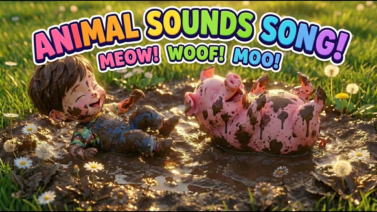 Animal Sounds Song for Kids | Learn Animals & Actions | Meow Woof Moo Baa | Nursery Rhyme