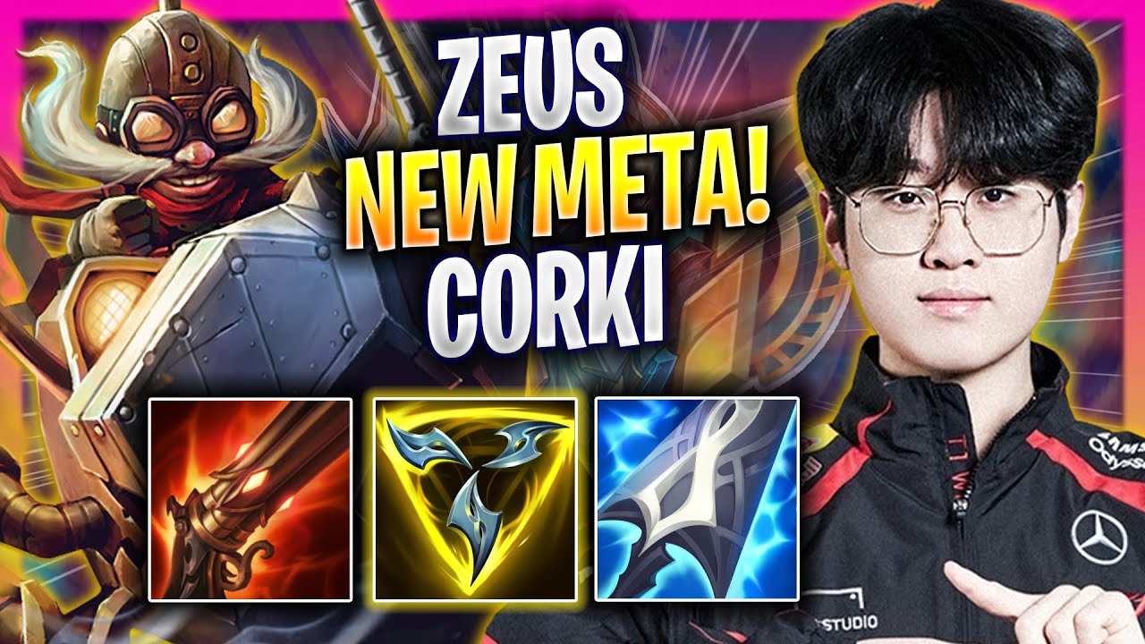 ZEUS TRIES NEW META CORKI TOP IN KOREA SOLOQ! - T1 Zeus Plays Corki TOP vs Renekton! | Season 2024