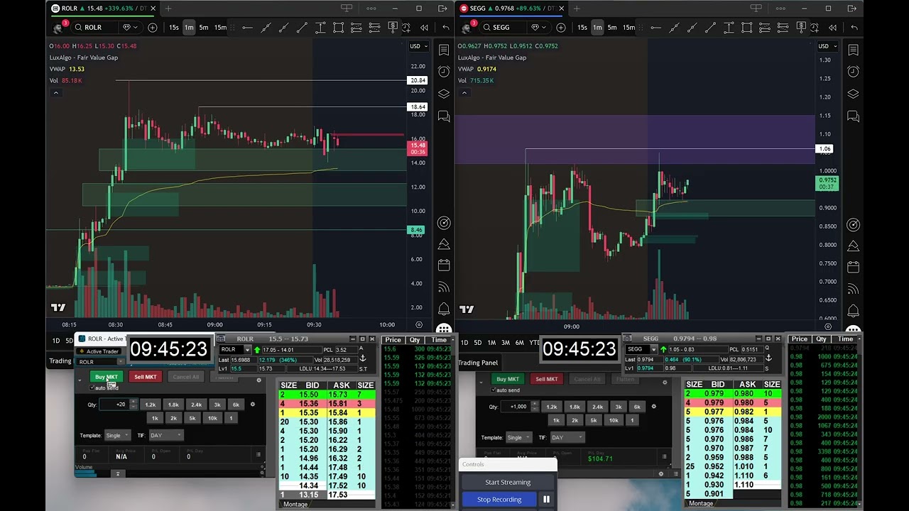 Green +$114 Day Trading SEGG, BNAI, ROLR - Jan. 14, 2026